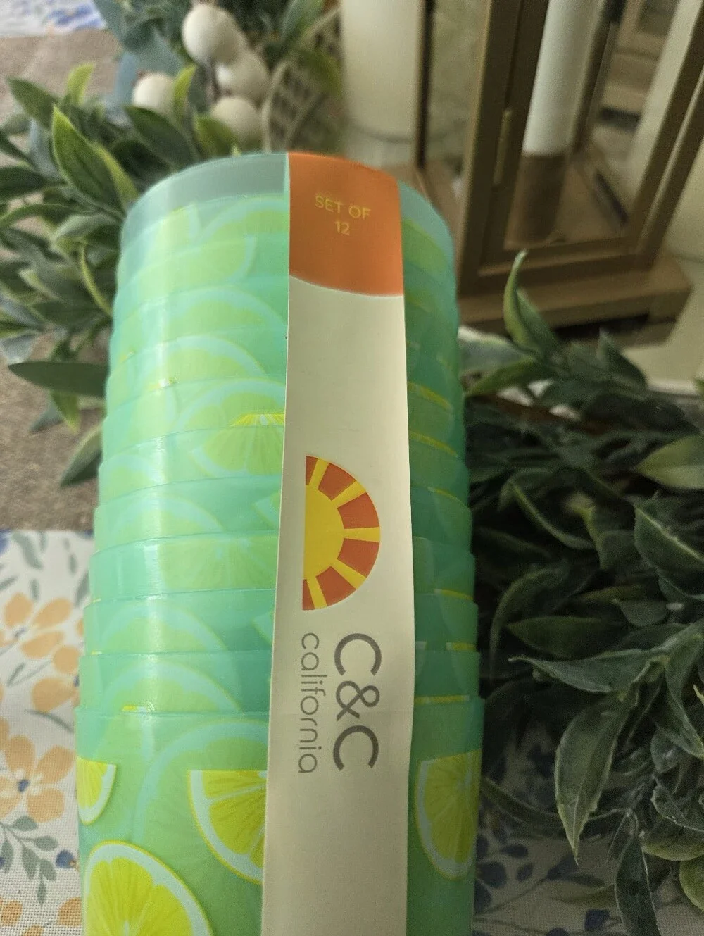 C&C California Green Lemon Slice Acrylic Tumbler
